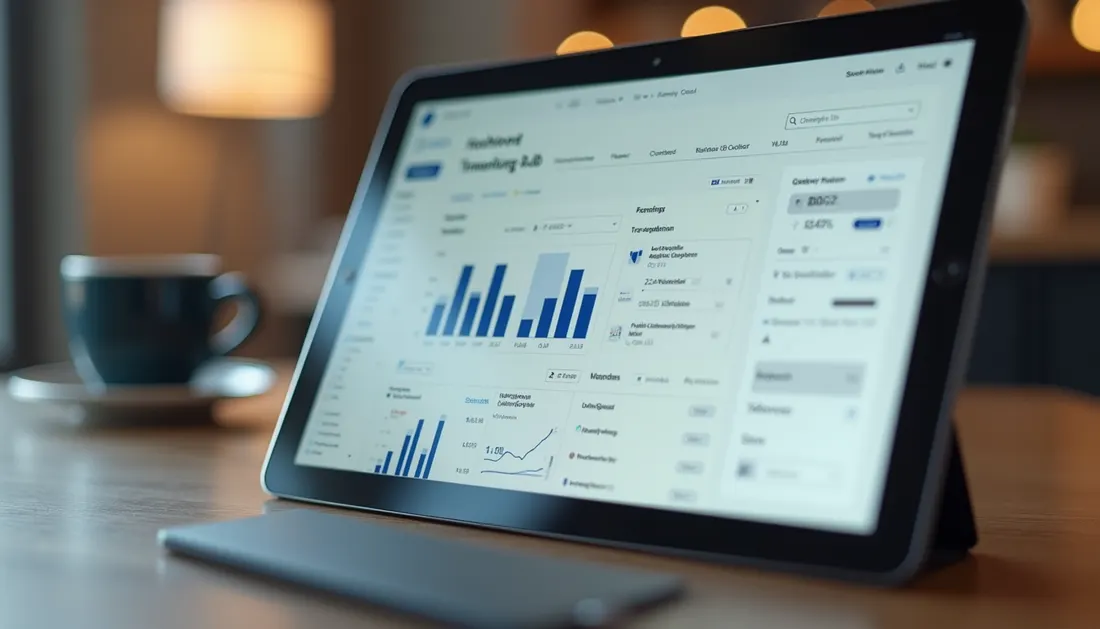 Close-up view of a tablet displaying Wix e-commerce dashboard